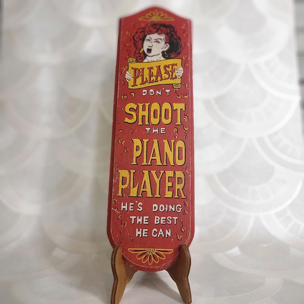 Vintage Red Wooden Sign